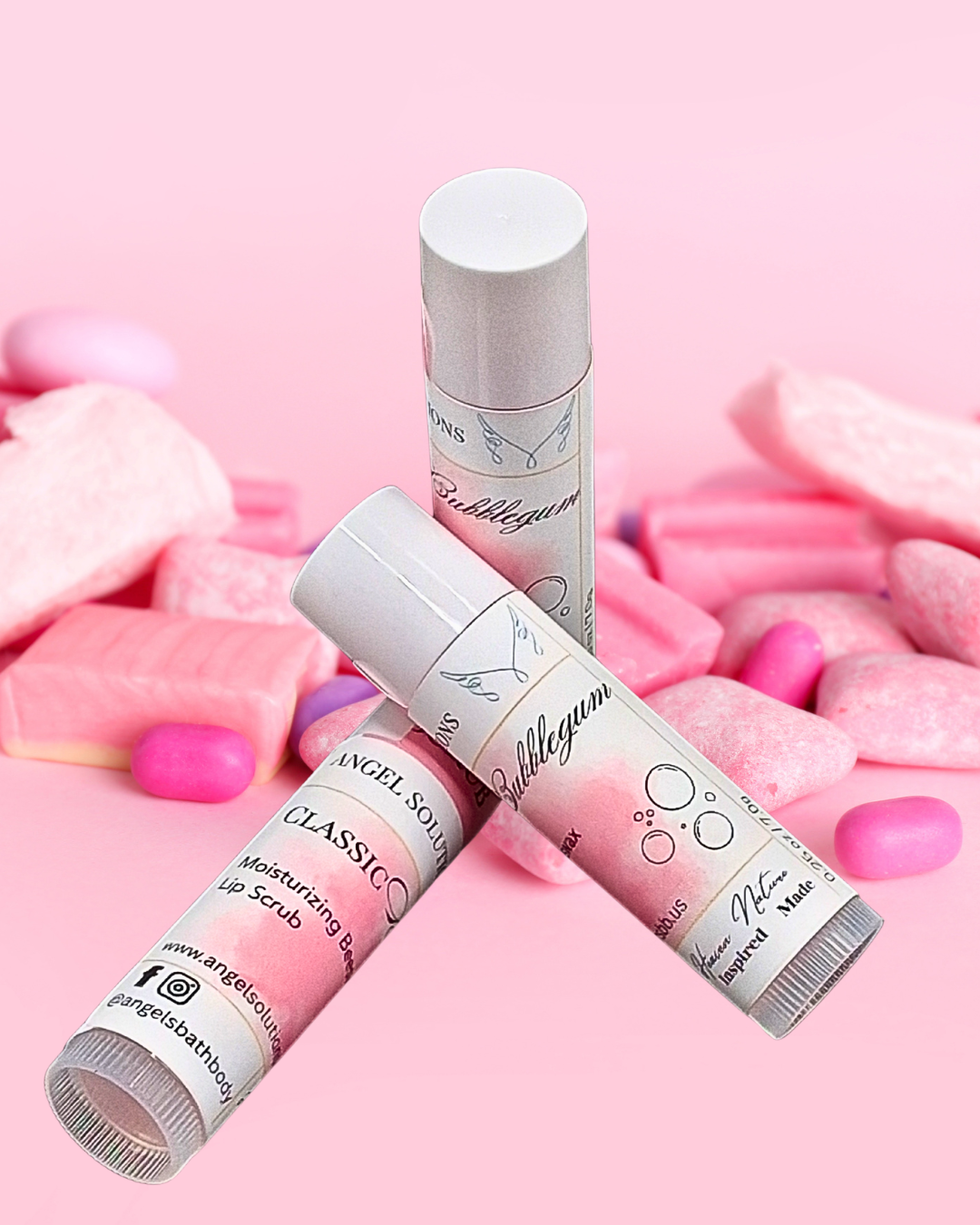 Classic Bubblegum Lip Scrub, exfoliate, nourish, natural lip care