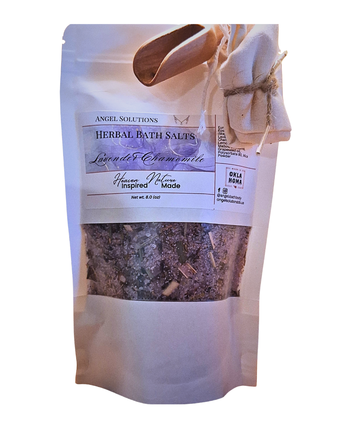 Lavender Chamomile Herbal Bath Salts, therapeutic, moisturizing, muscle relief