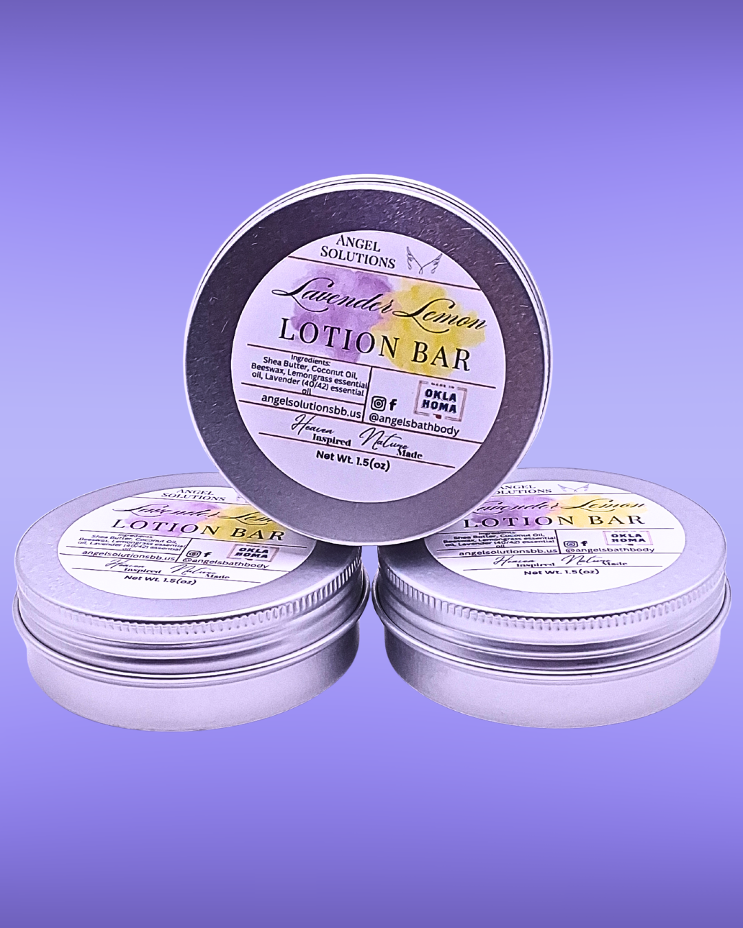 Lavender Lemon Lotion Bar, solid lotion, natural, essential oils, moisturizing