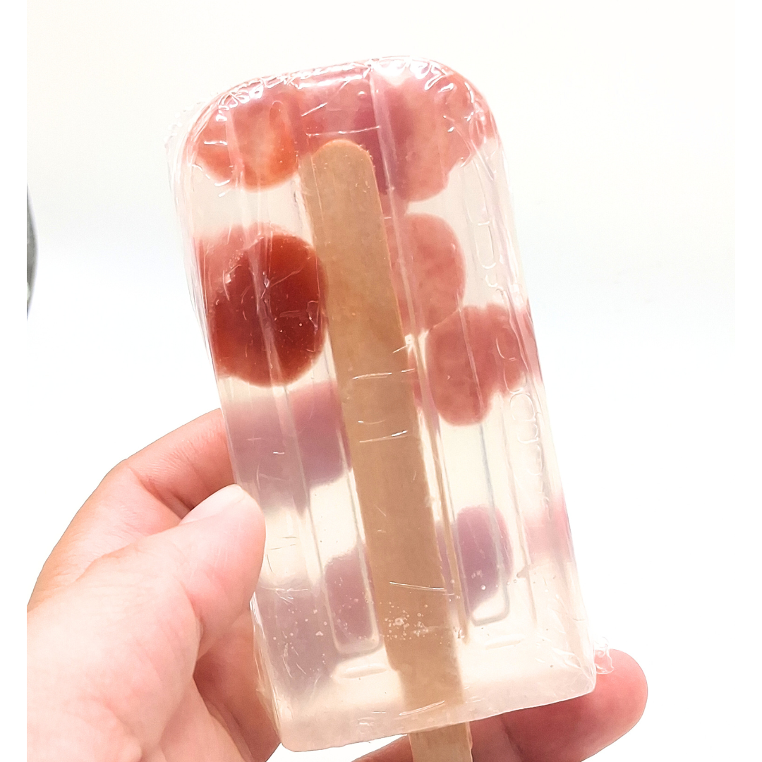 Black Cherry Soap Popsicle, fun summer soaps, handmade , fruity,