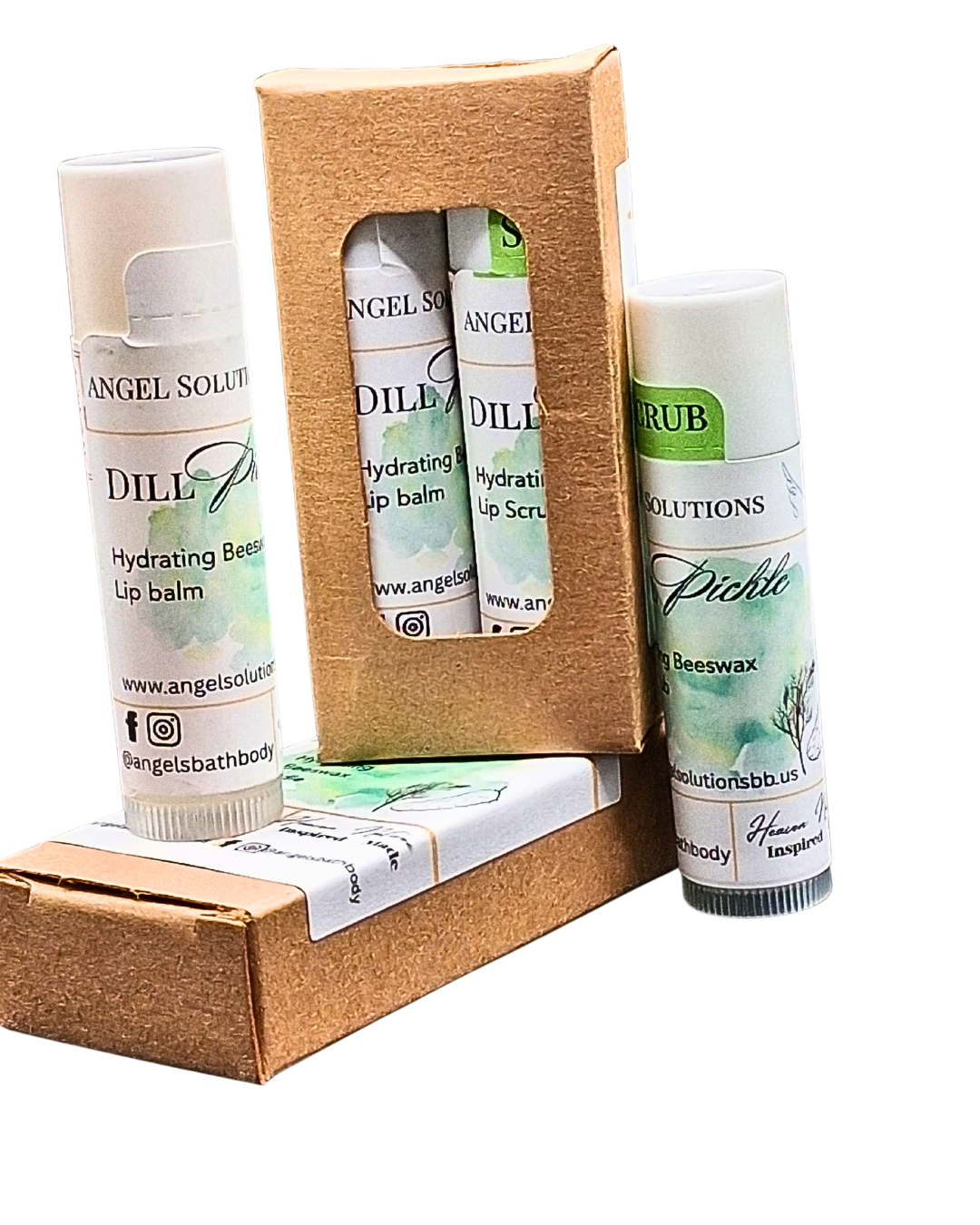 Dill Pickle Lip Care Bundle, lip balm and lip scrub set, nourish, smooth, exfoliate and protect
