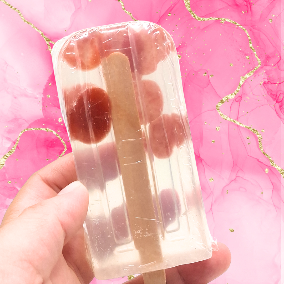 Black Cherry Soap Popsicle, fun summer soaps, handmade , fruity,