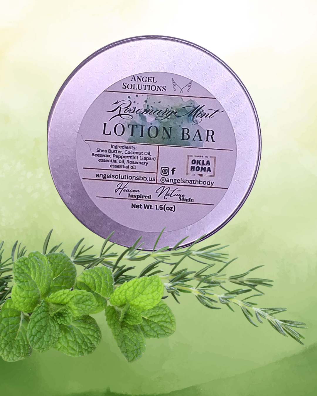 Rosemary Mint Lotion bar, solid lotion, essential oils, natural skincare