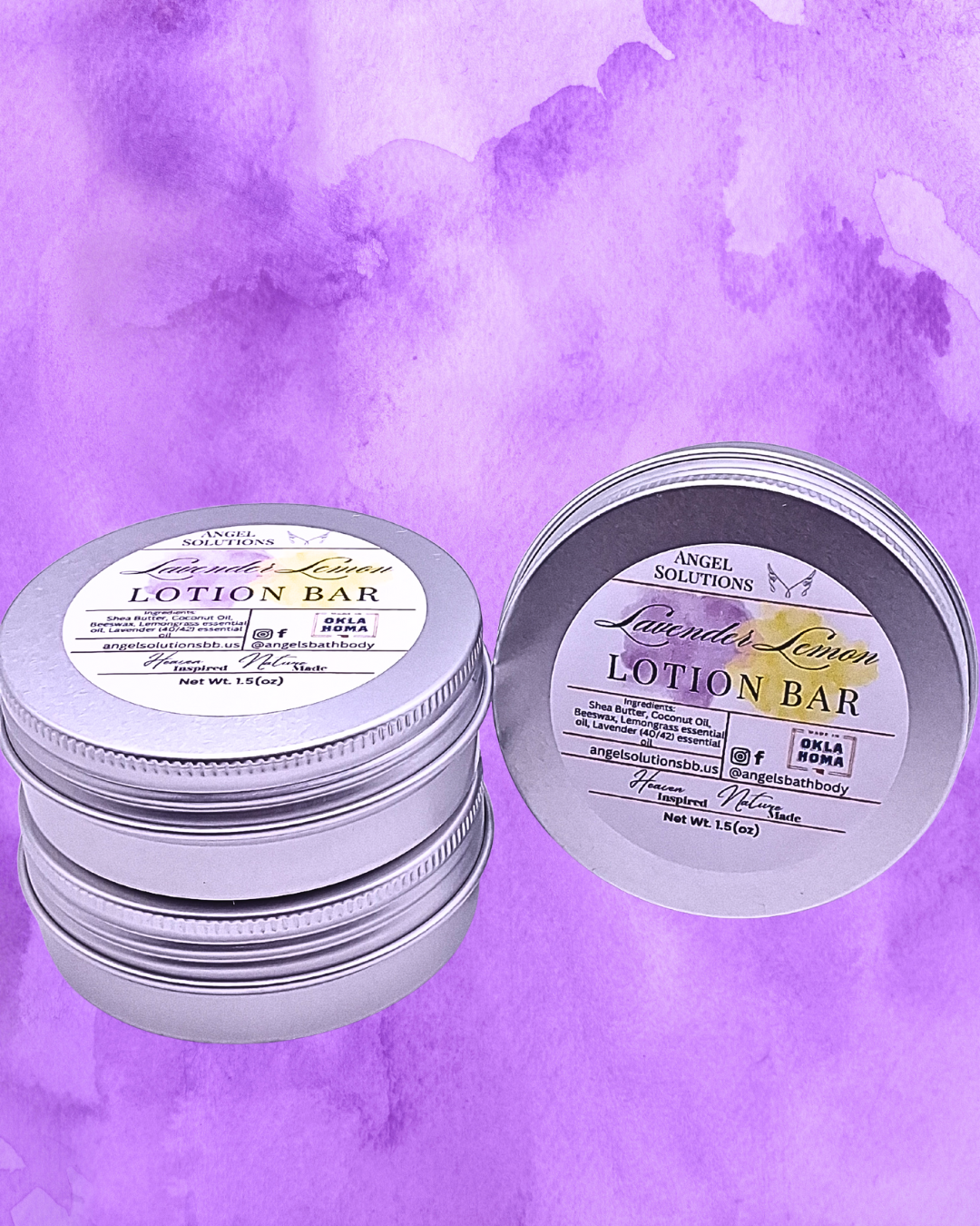 Lavender Lemon Lotion Bar, solid lotion, natural, essential oils, moisturizing