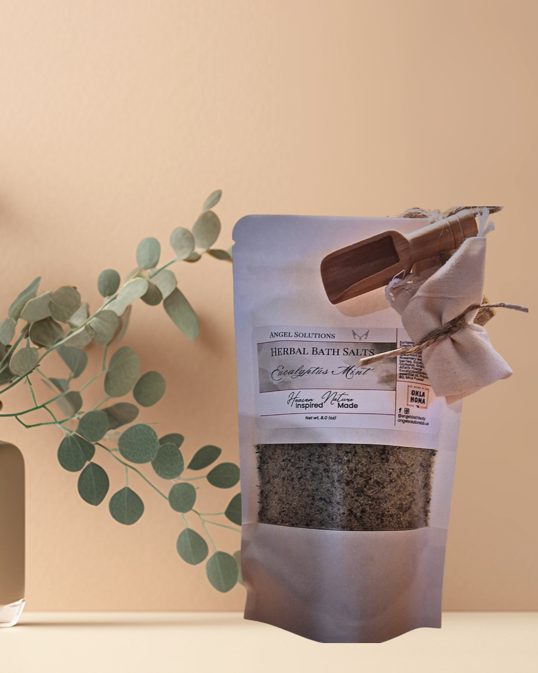 Eucalyptus Mint Herbal Bath Salts, therapeutic, sinus relief, muscle relief, moisturizing, winter soak