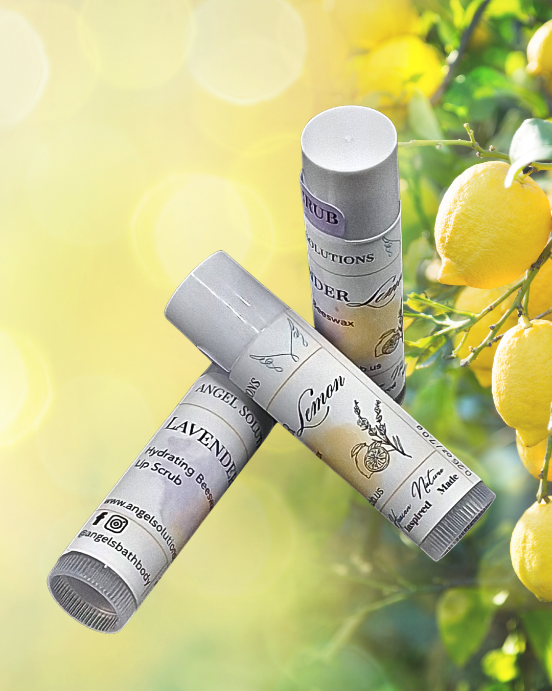 Lavender Lemon Lip Scrub, exfoliating, moisturizing, lip care, beeswax, smooth, hydrate