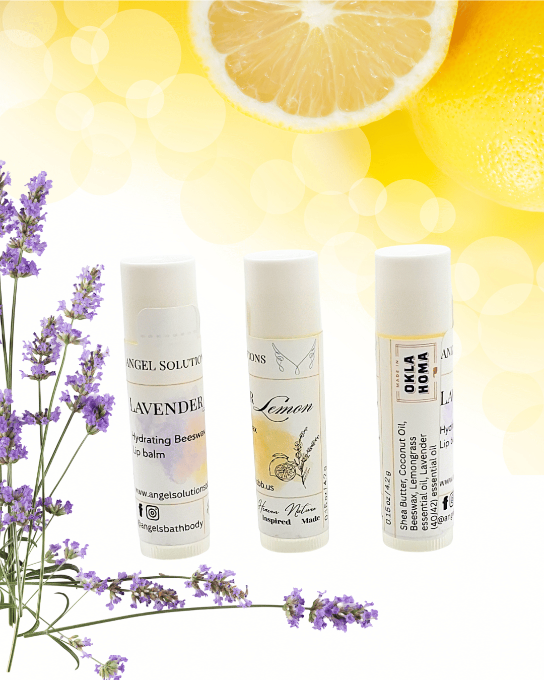 Lavender Lemon Beeswax Lip balm, relaxing