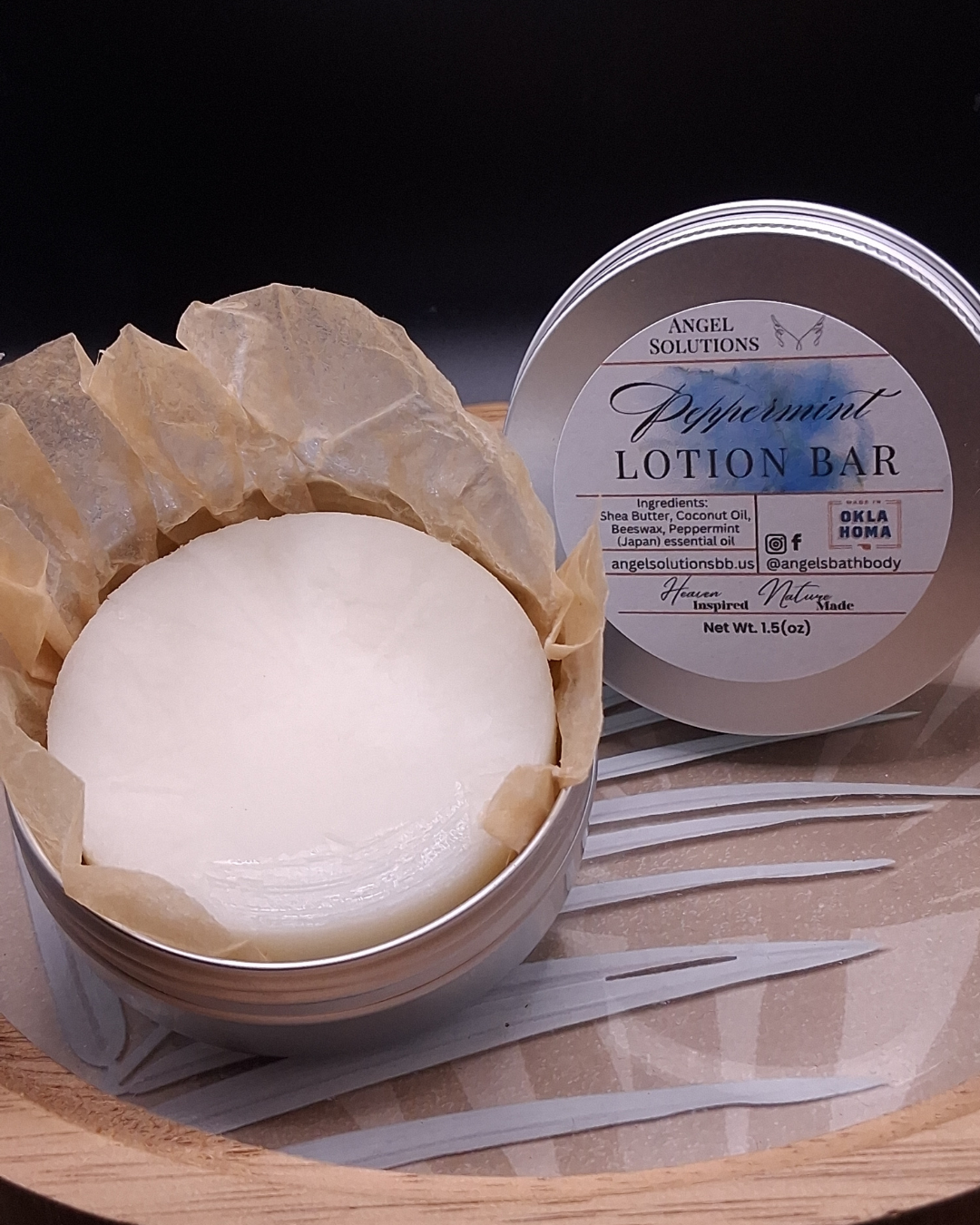 Peppermint Lotion Bar, Beeswax, moisturizing, cooling, therapeutic