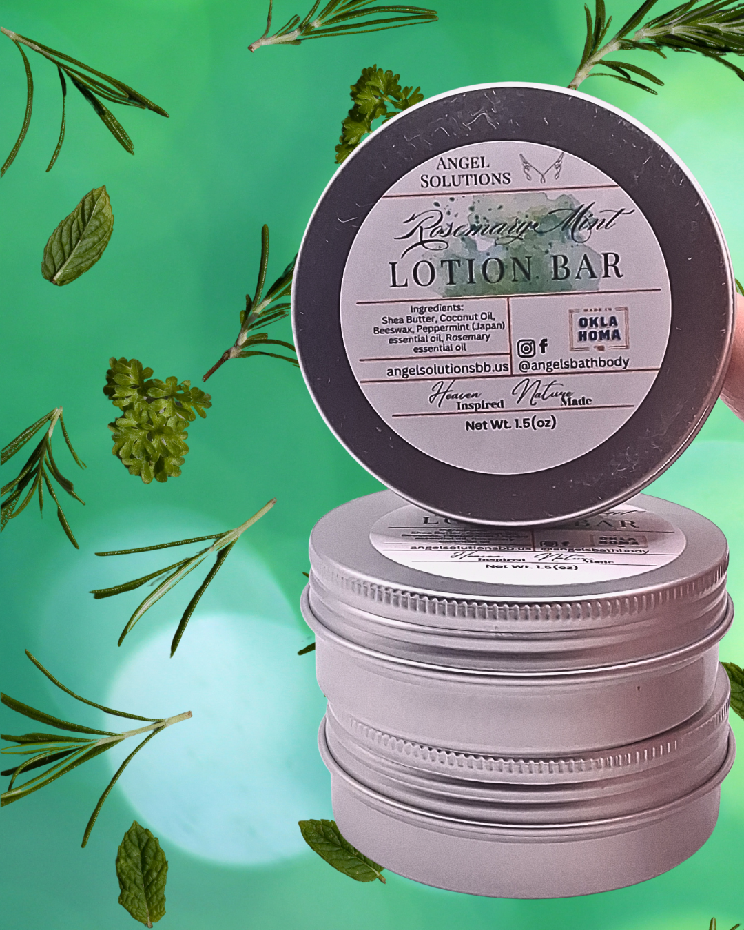 Rosemary Mint Lotion bar, solid lotion, essential oils, natural skincare