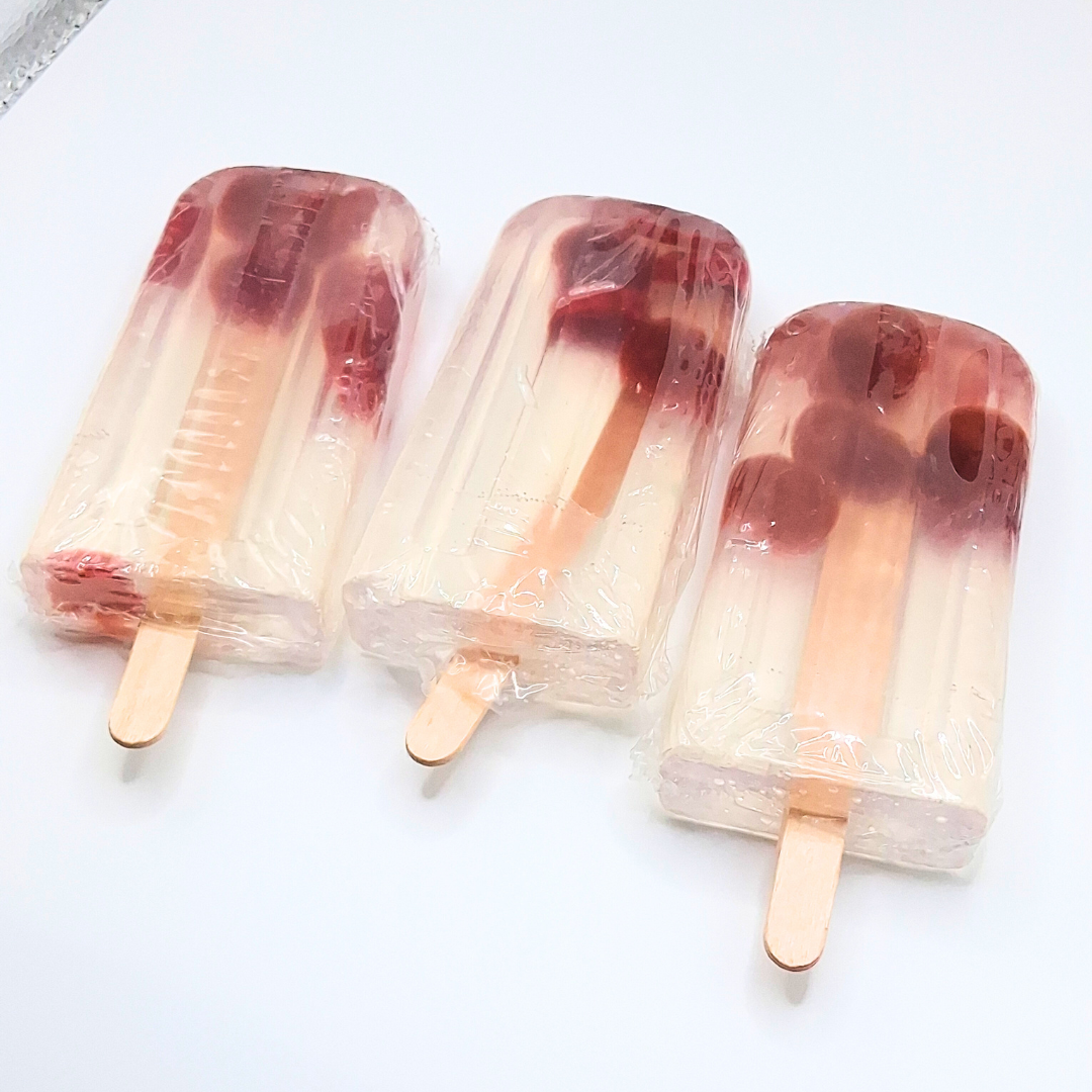 Black Cherry Soap Popsicle, fun summer soaps, handmade , fruity,