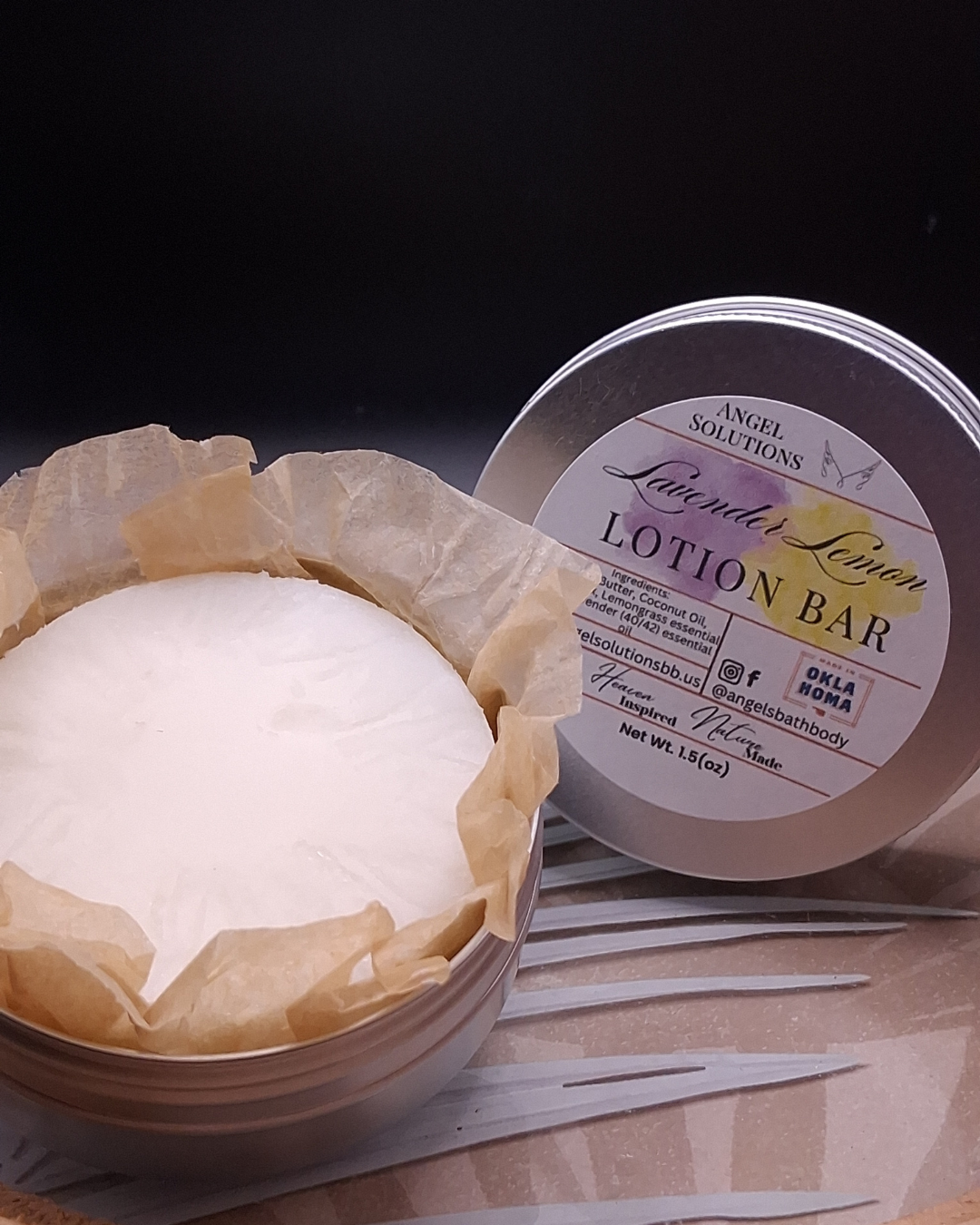 Lavender Lemon Lotion Bar, solid lotion, natural, essential oils, moisturizing