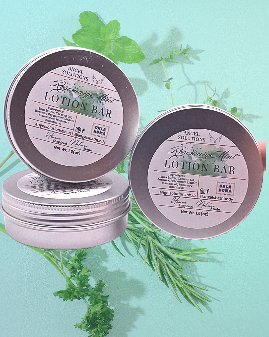 Rosemary Mint Lotion bar, solid lotion, essential oils, natural skincare