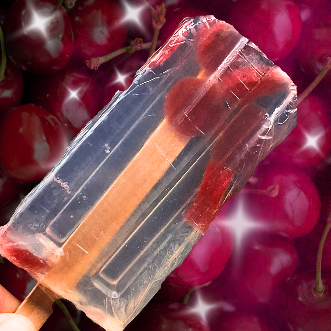 Black Cherry Soap Popsicle, fun summer soaps, handmade , fruity,