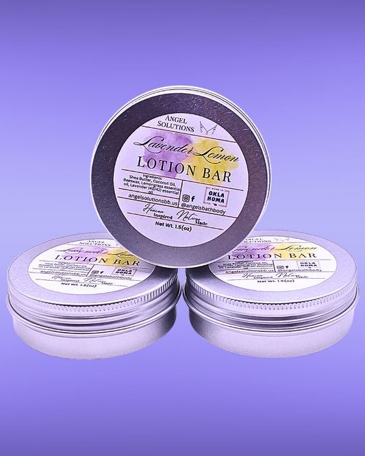 Lavender Lemon Lotion Bar, solid lotion, natural, essential oils, moisturizing
