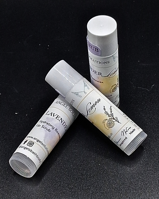 Lavender Lemon Lip Scrub, exfoliating, moisturizing, lip care, beeswax, smooth, hydrate