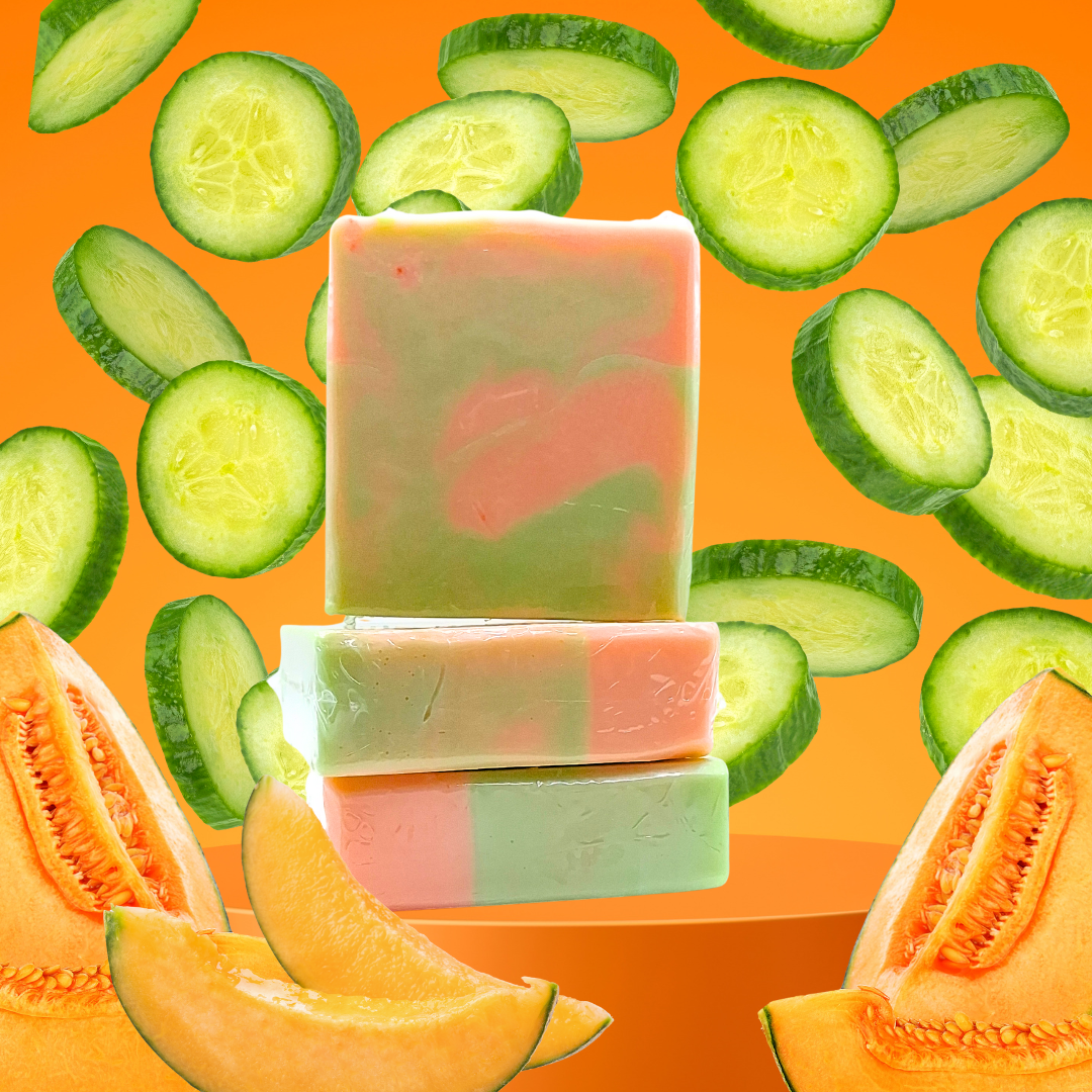 Cucumber Melon soap, goat's milk soap, moisturizing, sweet and clean, hydrating