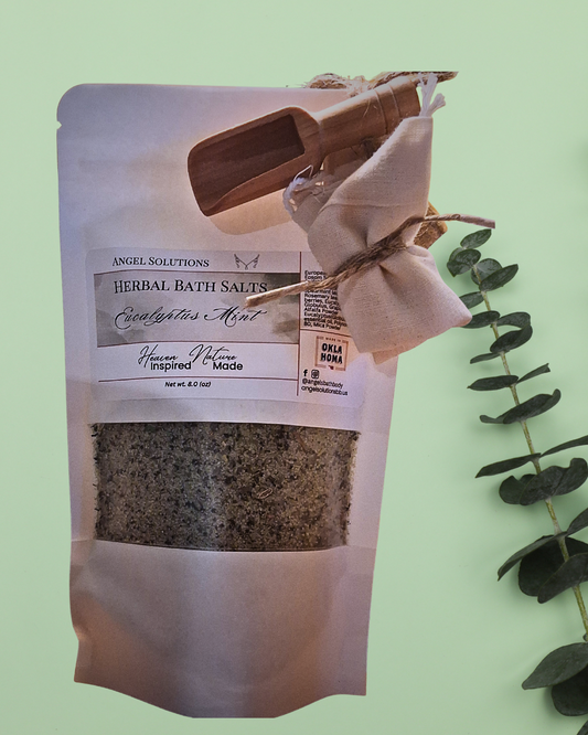 Eucalyptus Mint Herbal Bath Salts, therapeutic, sinus relief, muscle relief, moisturizing, winter soak
